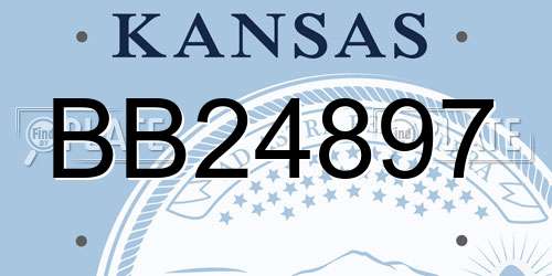 BB24897 Kansas License Plate