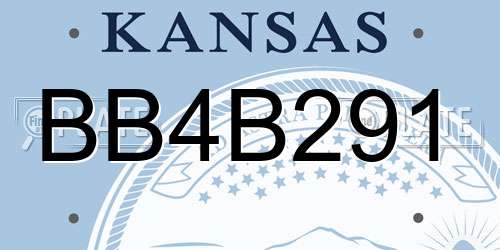 BB4B291 Kansas License Plate