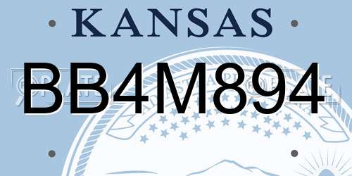 BB4M894 Kansas License Plate