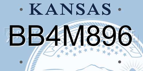 BB4M896 Kansas License Plate