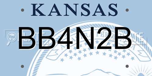 BB4N2B Kansas License Plate