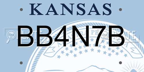 BB4N7B Kansas License Plate