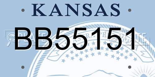 BB55151 Kansas License Plate
