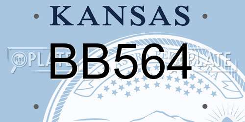 BB564 Kansas License Plate