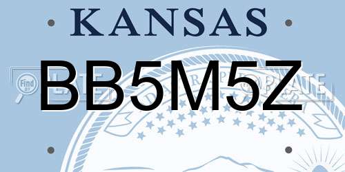 BB5M5Z Kansas License Plate