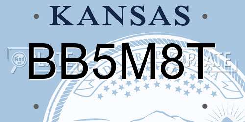 BB5M8T Kansas License Plate