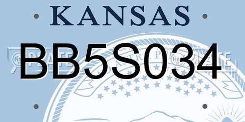 BB5S034 Kansas License Plate