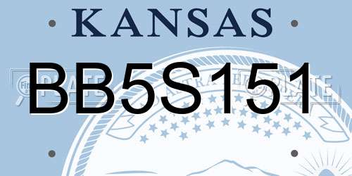 BB5S151 Kansas License Plate