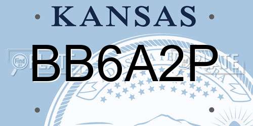 BB6A2P Kansas License Plate