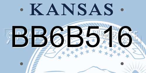 BB6B516 Kansas License Plate