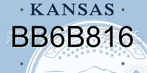 BB6B816 Kansas License Plate