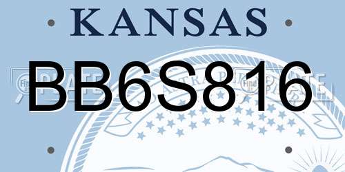 BB6S816 Kansas License Plate