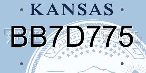 BB7D775 Kansas License Plate