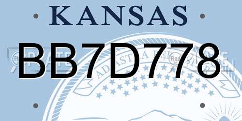 BB7D778 Kansas License Plate