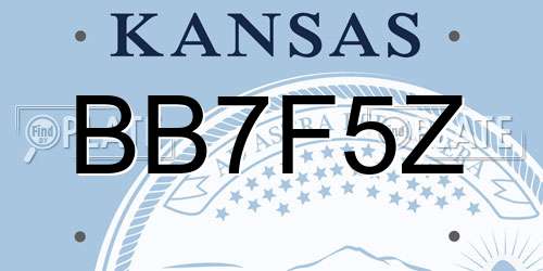 BB7F5Z Kansas License Plate