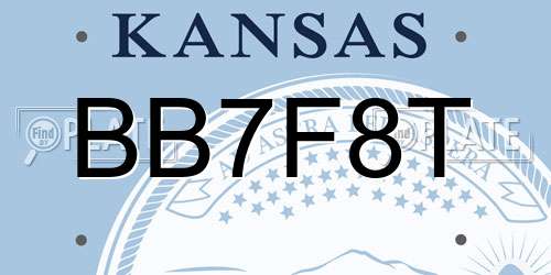 BB7F8T Kansas License Plate