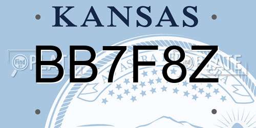 BB7F8Z Kansas License Plate