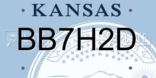 BB7H2D Kansas License Plate