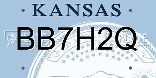 BB7H2Q Kansas License Plate
