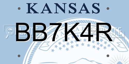 BB7K4R Kansas License Plate