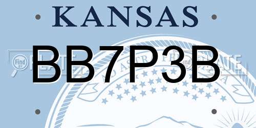 BB7P3B Kansas License Plate
