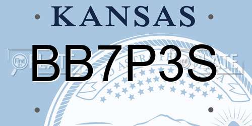 BB7P3S Kansas License Plate