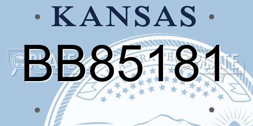 BB85181 Kansas License Plate
