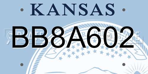 BB8A602 Kansas License Plate