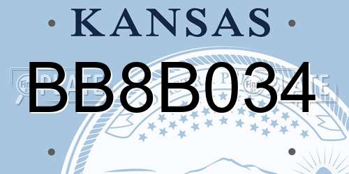 BB8B034 Kansas License Plate