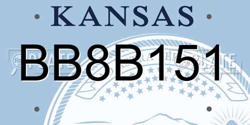BB8B151 Kansas License Plate