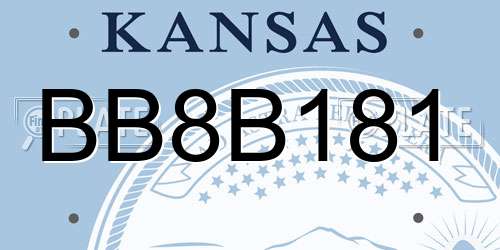 BB8B181 Kansas License Plate