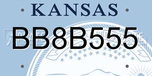 BB8B555 Kansas License Plate