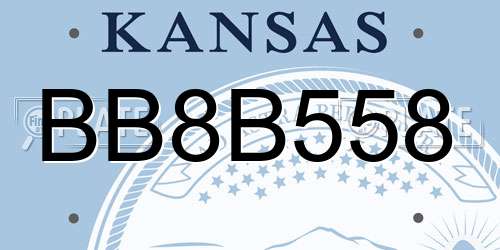 BB8B558 Kansas License Plate