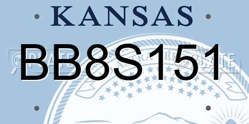 BB8S151 Kansas License Plate