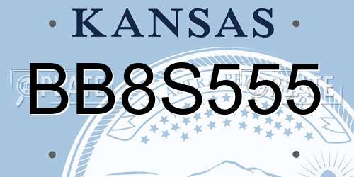 BB8S555 Kansas License Plate