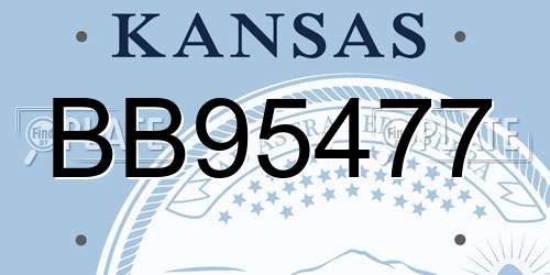 BB95477 Kansas License Plate