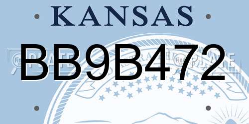 BB9B472 Kansas License Plate