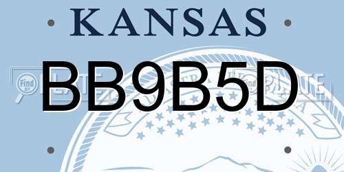 BB9B5D Kansas License Plate