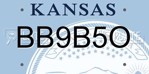 BB9B5O Kansas License Plate