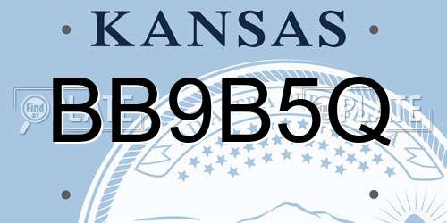 BB9B5Q Kansas License Plate