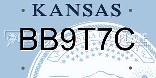 BB9T7C Kansas License Plate