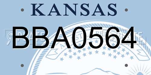 BBA0564 Kansas License Plate