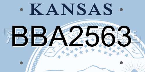 BBA2563 Kansas License Plate