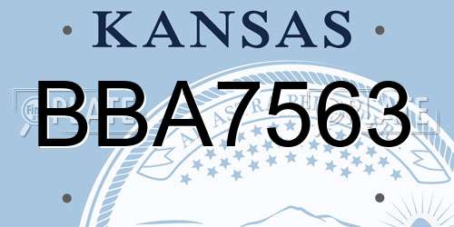 BBA7563 Kansas License Plate