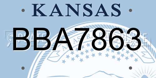 BBA7863 Kansas License Plate