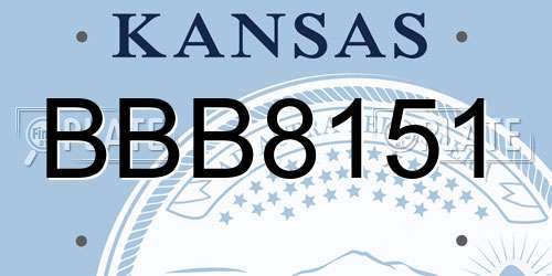 BBB8151 Kansas License Plate