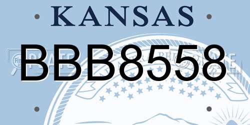 BBB8558 Kansas License Plate
