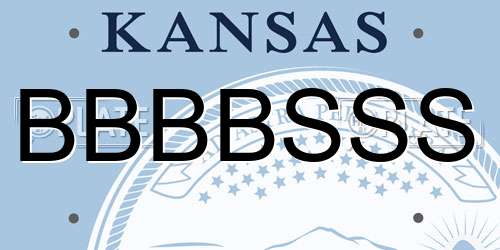 BBBBSSS Kansas License Plate