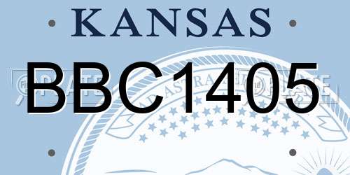 BBC1405 Kansas License Plate