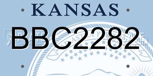 BBC2282 Kansas License Plate